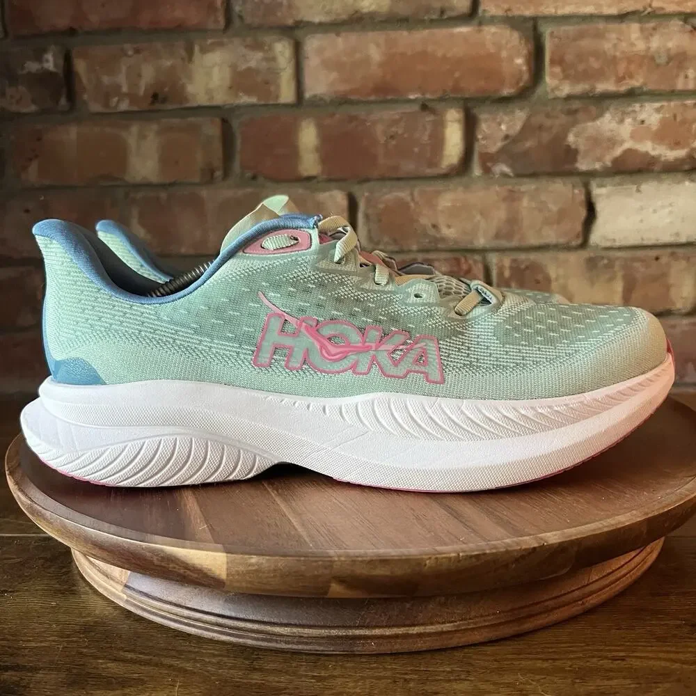 Hoka One One Mach 6 Womens 9.5 Jadeite Blue Cushioned Running Sneakers Shoes